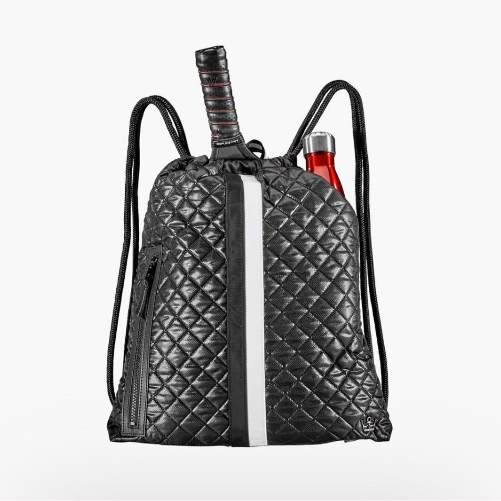 OLIVER THOMAS In A Cinch Backpack 2 Black with white stripe